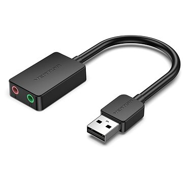 E-shop Vention 2-port USB External Sound Card 0.15M Black