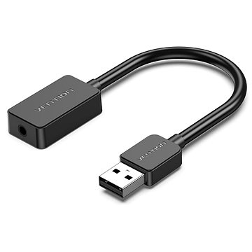 E-shop Vention 1-port USB External Sound Card 0.15M Black (OMTP-CTIA)