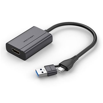 E-shop Vention USB-C and USB-A to HDMI Converter Gray Aluminium Alloy Type+I28