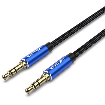 E-shop Vention Baumwolle geflochtene 3,5 mm Stecker zu Stecker Audio-Kabel 1,5 m blau Aluminiumlegierung Ty