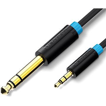 E-shop Vention 6.5mm Jack Male to 3.5mm Male Audio Cable 1m Black