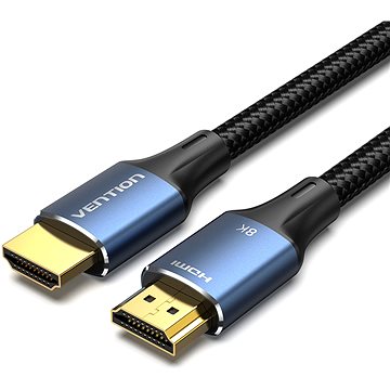 Vention Cotton Braided HDMI 2.1 Cable 8K 2m Blue Aluminum Alloy Type