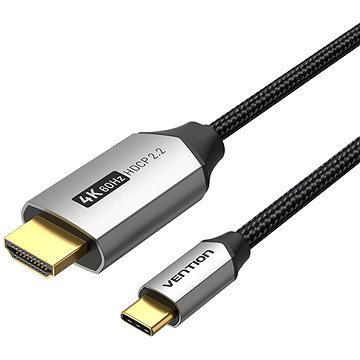 E-shop Vention Baumwolle geflochtene USB-C zu HDMI Kabel 1m schwarz Aluminiumlegierung Typ