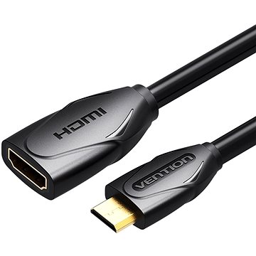 E-shop Vention Mini HDMI (M) to HDMI (F) Extension Cable / Adapter 1M schwarz