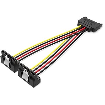 E-shop Vention SATA 15P (M) to 2x 15P SATA 90° (F) Power Splitter Cable 0.15m Black