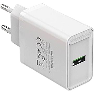 E-shop Vention 1-port USB Wall Quick Charger (18W) White