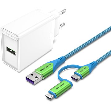 E-shop Vention & Alza Charging Kit (18W + 2in1 USB-C/micro USB Cable 1m) Collaboration Type