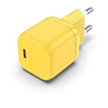 E-shop Vention 1-port Stylish USB-C GaN Charger (30W) Yellow