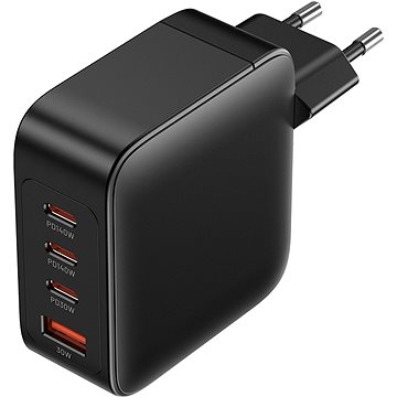 E-shop Vention 4-Port USB (C + C + C + A) GaN Charging Kit (140W/140W/30W/18W) EU-Plug Black