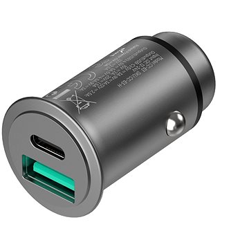 Vention Rapid 2-Port Car Charger (PD3.0 + QC3.0) 25W Gray Mini Style Aluminium Alloy Type