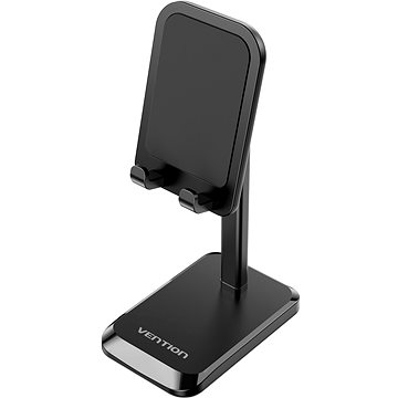 E-shop Vention Height Adjustable Desktop Cell Phone Stand Black Aluminum Alloy Type