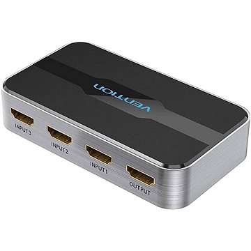 E-shop Vention 3In1 Out HDMI Switcher Gray Aluminium Alloy Type