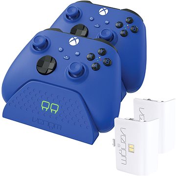 E-shop VENOM VS2888 Xbox Serie S/X & One Blue Twin Docking Station + 2 Batterien