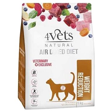 4vets air dried natural veterinary exclusive weight reduction 1 kg sušené krmivo pre mačky s ochorením