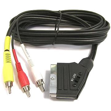 E-shop PremiumCord Kabel SCART - 3 x CINCH M/M 1,5 m mit Schalter