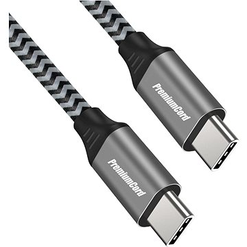 E-shop PremiumCord Kabel USB-C M/M - 100 Watt 20 V / 5 A 480 Mbps Baumwollgeflecht - 1 m