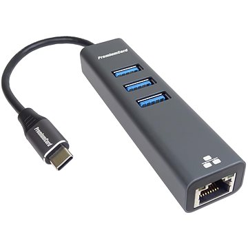 E-shop PremiumCord Adapter USB-C auf Gigabit 10/100/1000Mbps + 3x USB3.2 Anschluss
