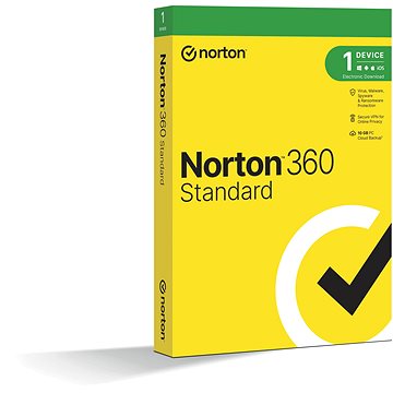 Norton 360 Standard 10GB, VPN, 1 uživatel, 1 zařízení, 24 měsíců (elektronická licence)