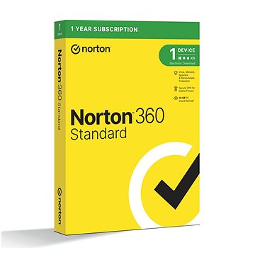 Norton 360 Standard 10GB, VPN, 1 uživatel, 1 zařízení, 12 měsíců (elektronická licence)