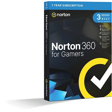 Norton 360 for gamers 50GB, VPN, 1 uživatel, 3 zařízení, 12 měsíců (elektronická licence)