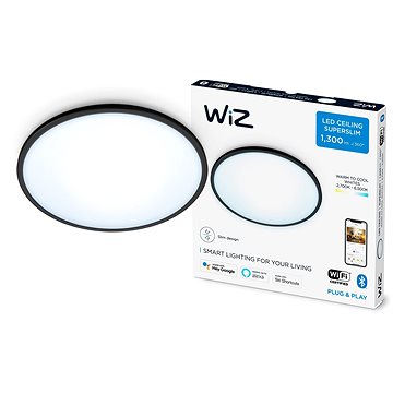 E-shop WiZ Tunable White SuperSlim Deckenleuchte 14W - schwarz
