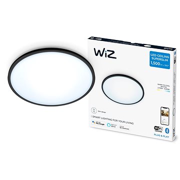 E-shop WiZ Tunable White SuperSlim Deckenleuchte 16W - schwarz