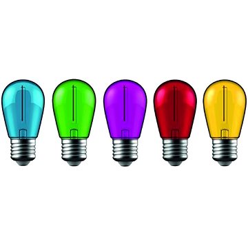 AVIDE Sada retro barevných LED žárovek E27 1 W 50 lm - tyrkysová, zelená, fialová, červená, žlutá