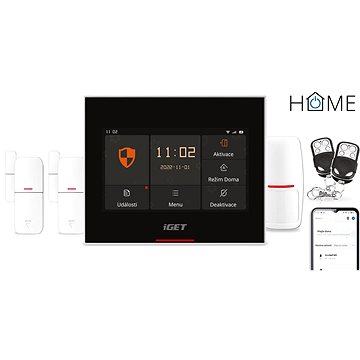 E-shop iGET HOME Alarm X5 - intelligente Wi-Fi-Alarmanlage mit Touch-LCD, iGET HOME App