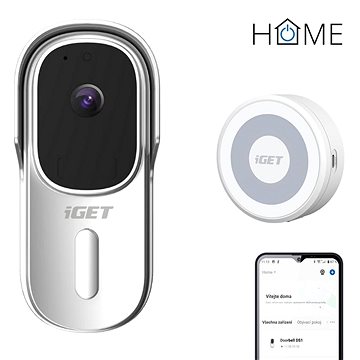 E-shop GET HOME Doorbell DS1 White + Chime CHS1 White - Set mit Video-Türklingel und Lautsprecher, Full HD