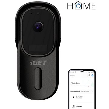 E-shop iGET HOME Doorbell DS1 Black - Batteriebetriebene WLAN Video-Türklingel mit FullHD