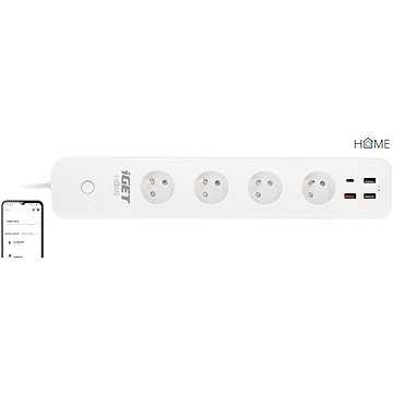 E-shop iGET HOME Power 4 USB - Smart WiFi Verlängerungskabel 4x AC 230V mit 4x USB Anschluss, Leistungsmess