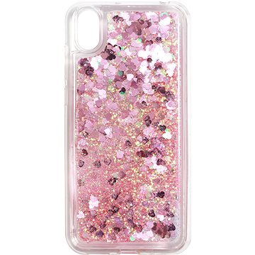 iWill Glitter Liquid Heart Case pro HUAWEI Y5 (2019) / Honor 8S Pink