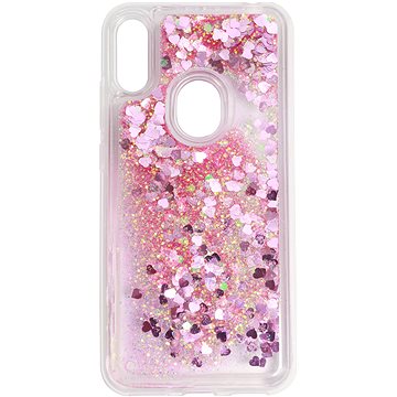 iWill Glitter Liquid Heart Case pro HUAWEI Y6 (2019) Pink