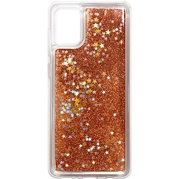 iWill Glitter Liquid Star Case pro Samsung Galaxy A31 Rose Gold