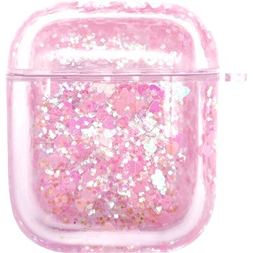 E-shop iWill PC Protective Liquid Floating Glitter Apple Airpods Case Heart Pink