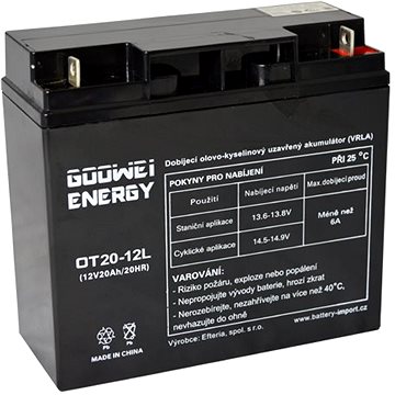 GOOWEI ENERGY OTL20-12, baterie 12V, 20Ah, DEEP CYCLE
