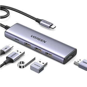E-shop UGREEN 5-in-1 USB-C to HDMI/3*USB 3.0/PD