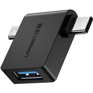 E-shop Ugreen Micro USB (M) + USB-C (M) zu USB 3.0 (F) OTG Adapter Schwarz